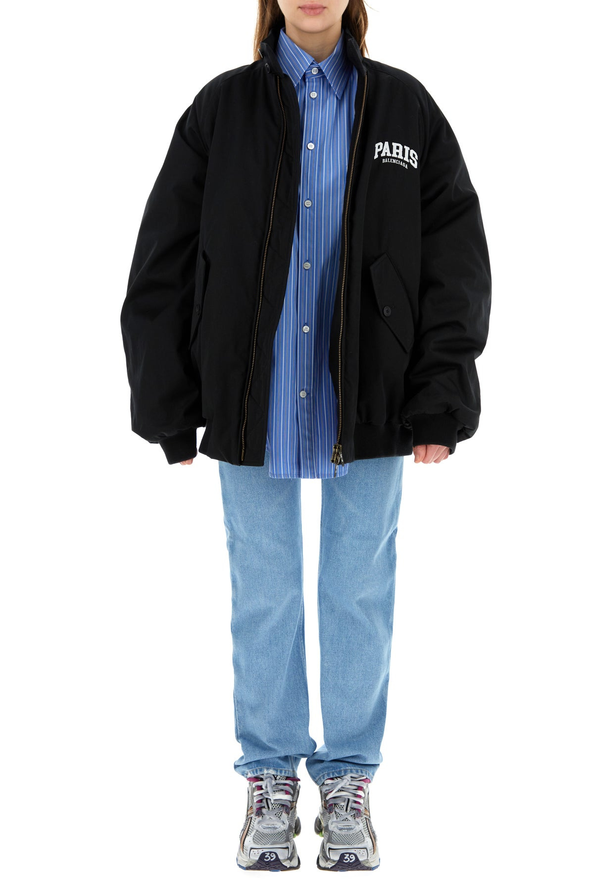 Black cotton oversize jacket - 6