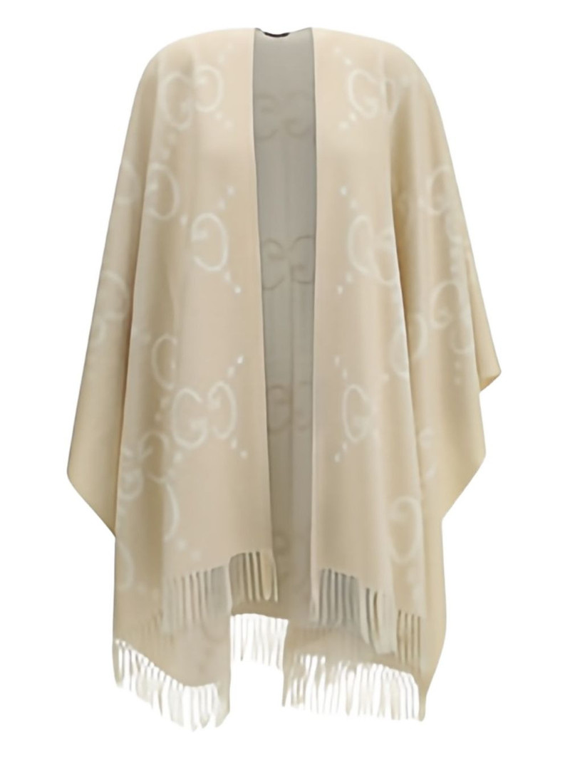 GG-pattern fringe cape 1