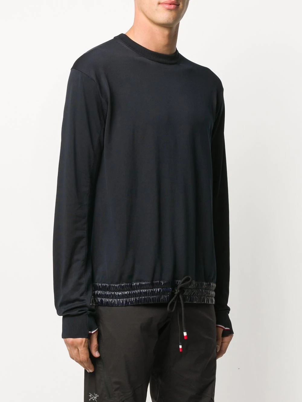 crew-neck drawstring-hem Tee - 3