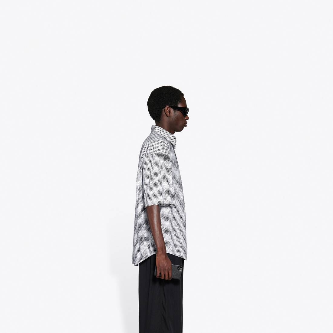 Men's Archive Letters Shirt in Black - 2