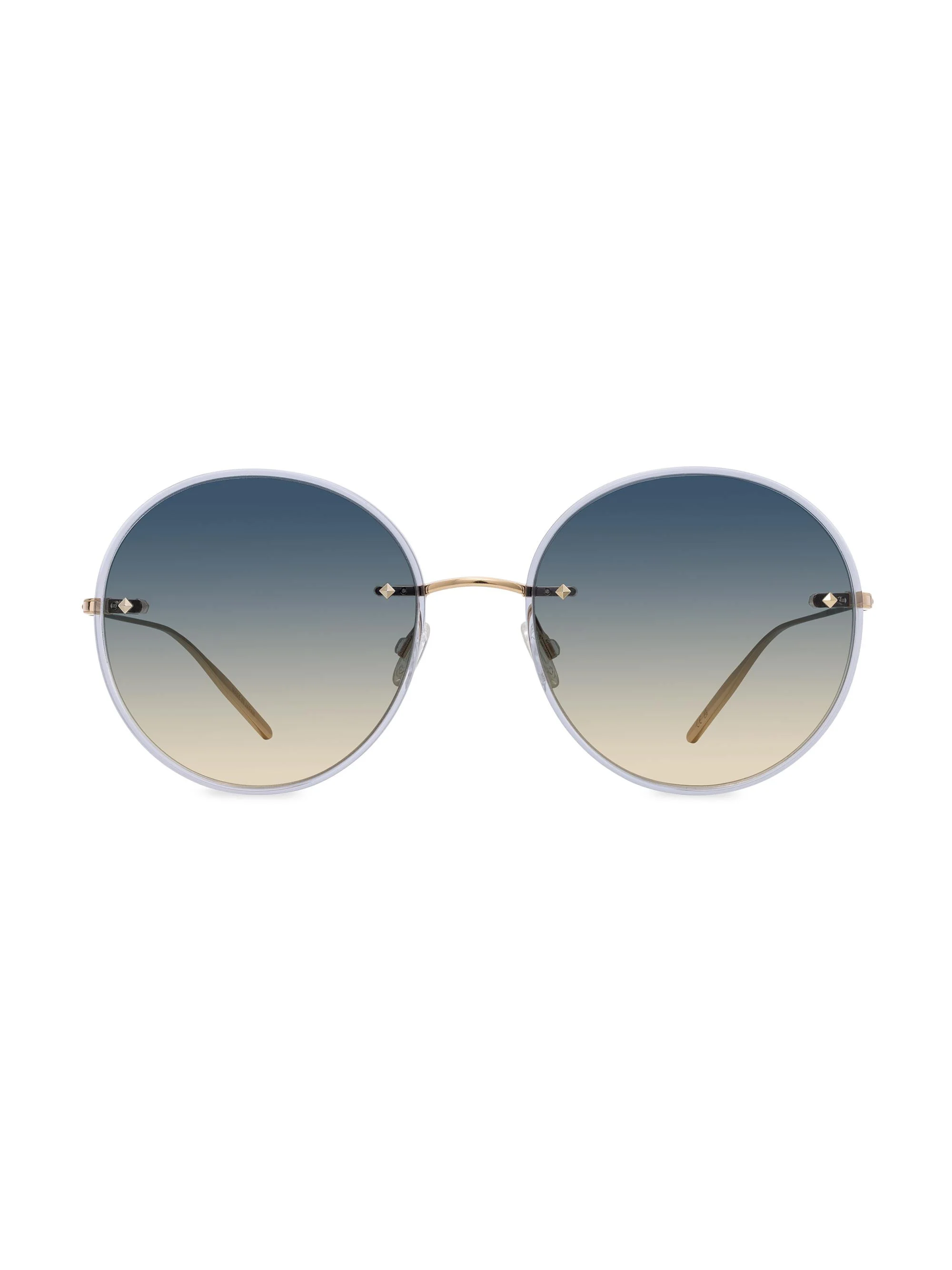 Women's Rimless Rigby 58MM Round Sunglasses - Gold Blue Smoke Horizon - 1