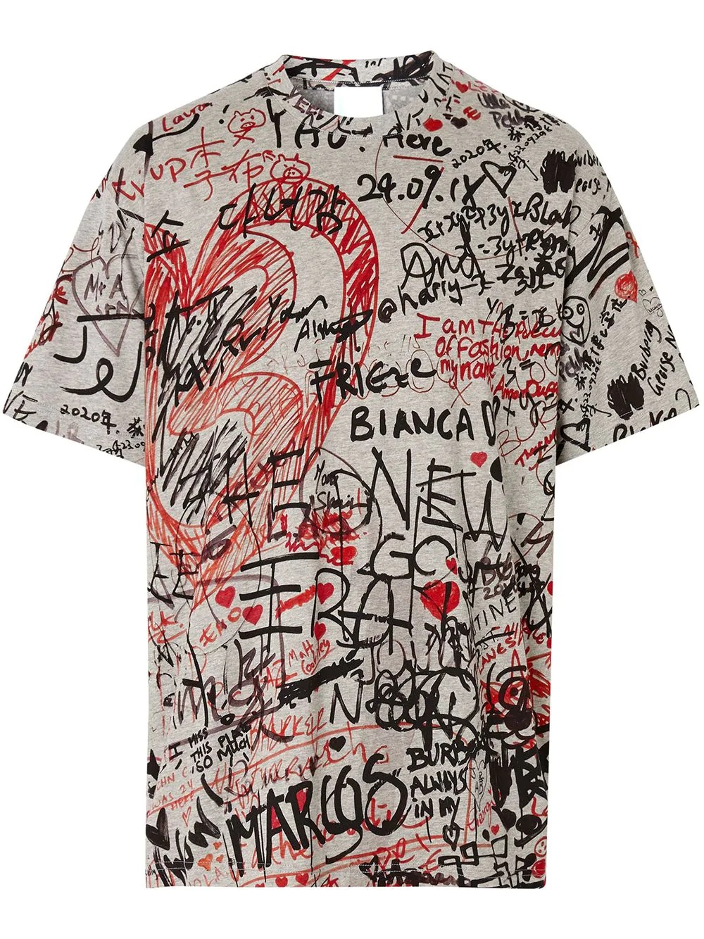 graffiti print oversized T-shirt - 1