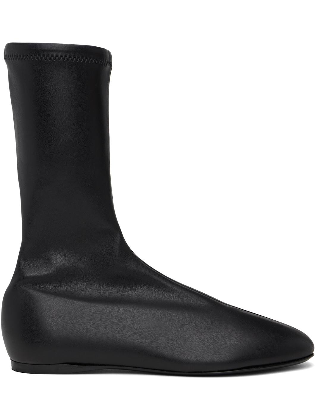 Black Tee Sock Boots - 1