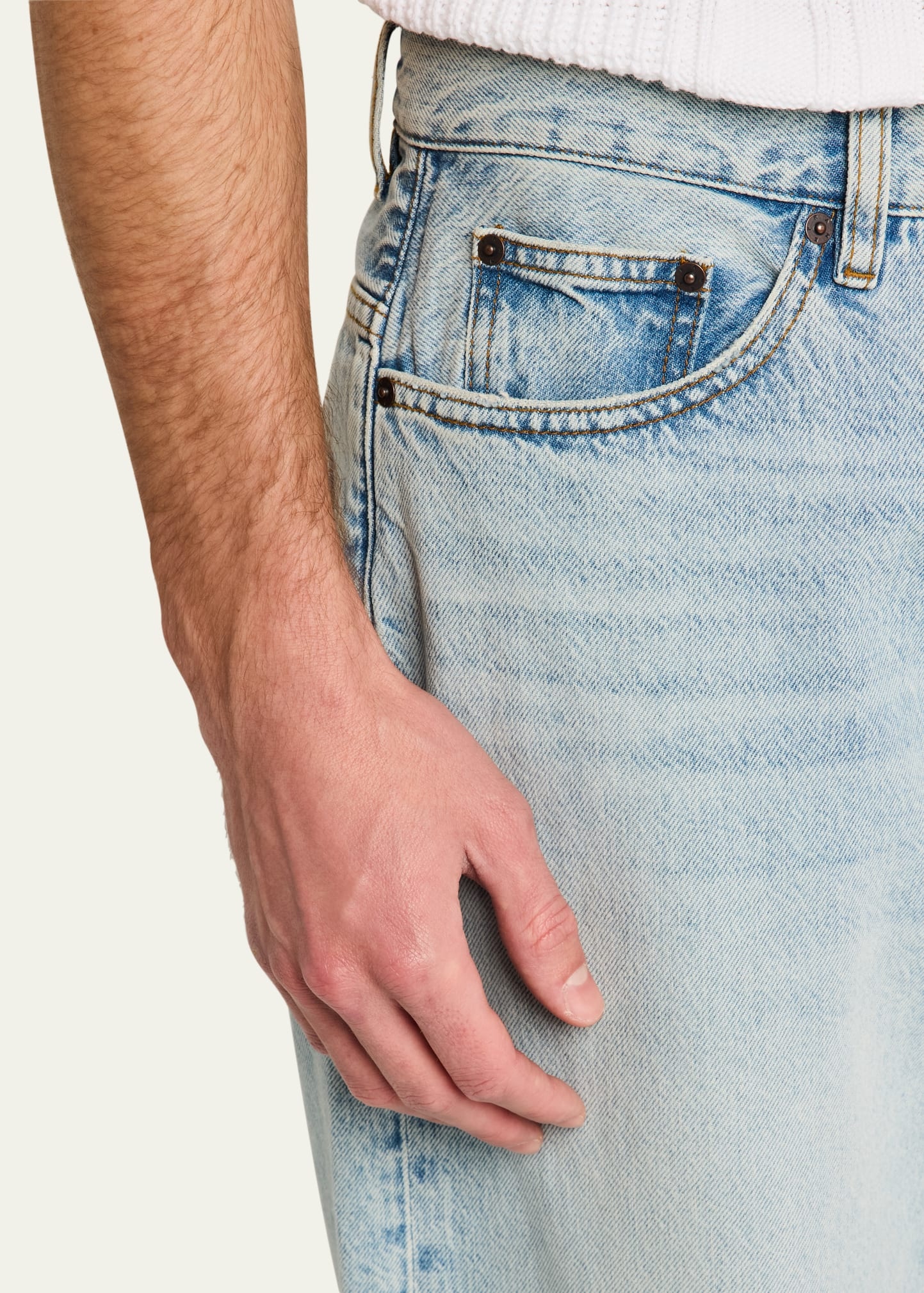 Men's Baggy Rigid Denim Jeans - 5