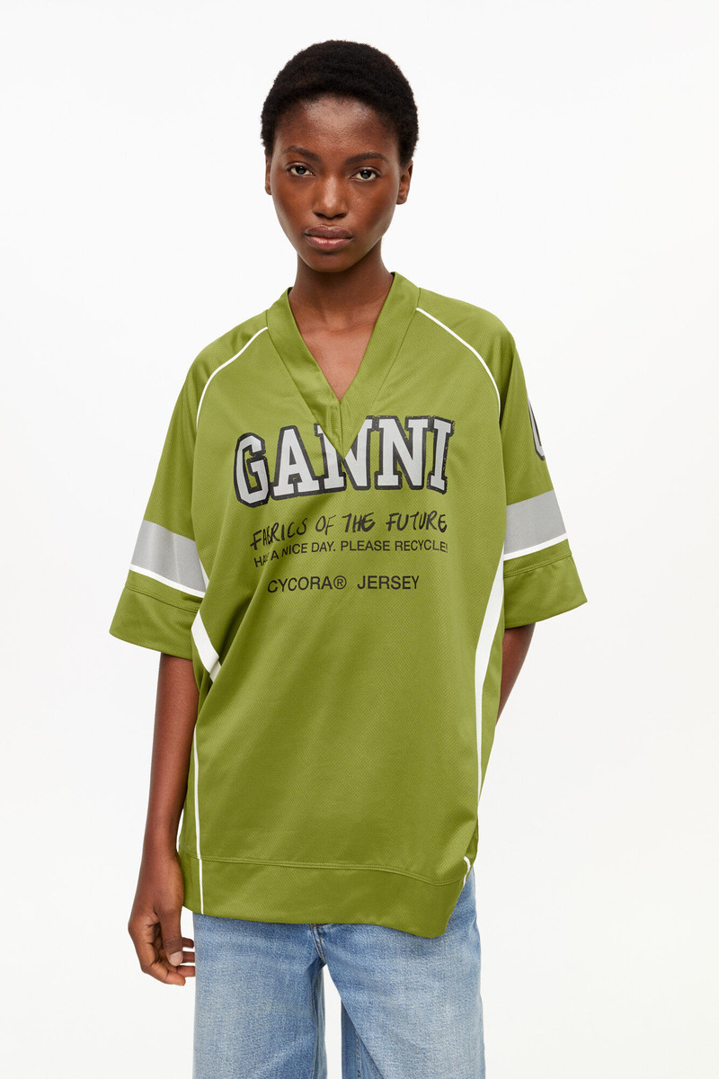 GANNI GREEN FUTURE MESH OVERSIZED T-SHIRT outlook