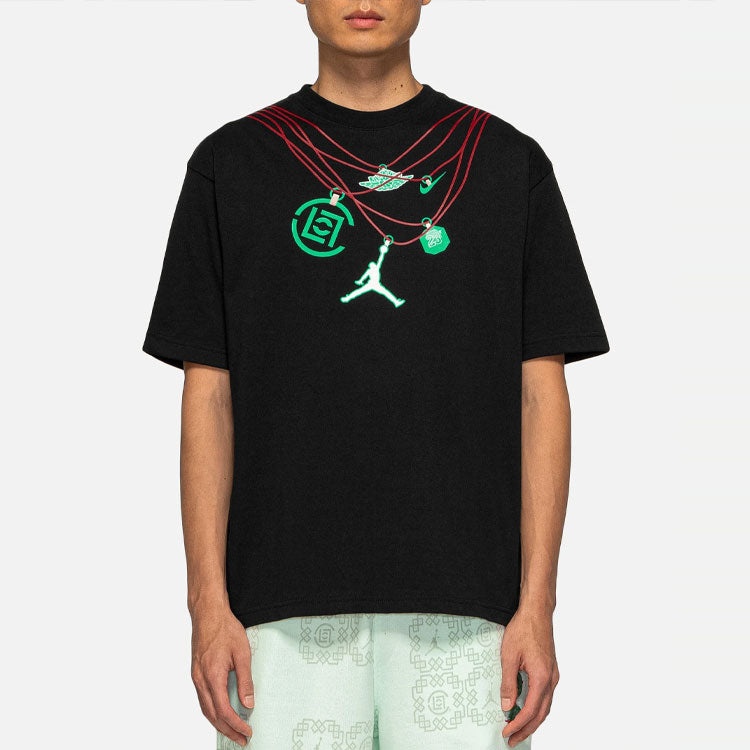 Air Jordan x CLOT Crossover China Printing Alphabet Logo Round Neck Pullover Short Sleeve Asia Editi - 3