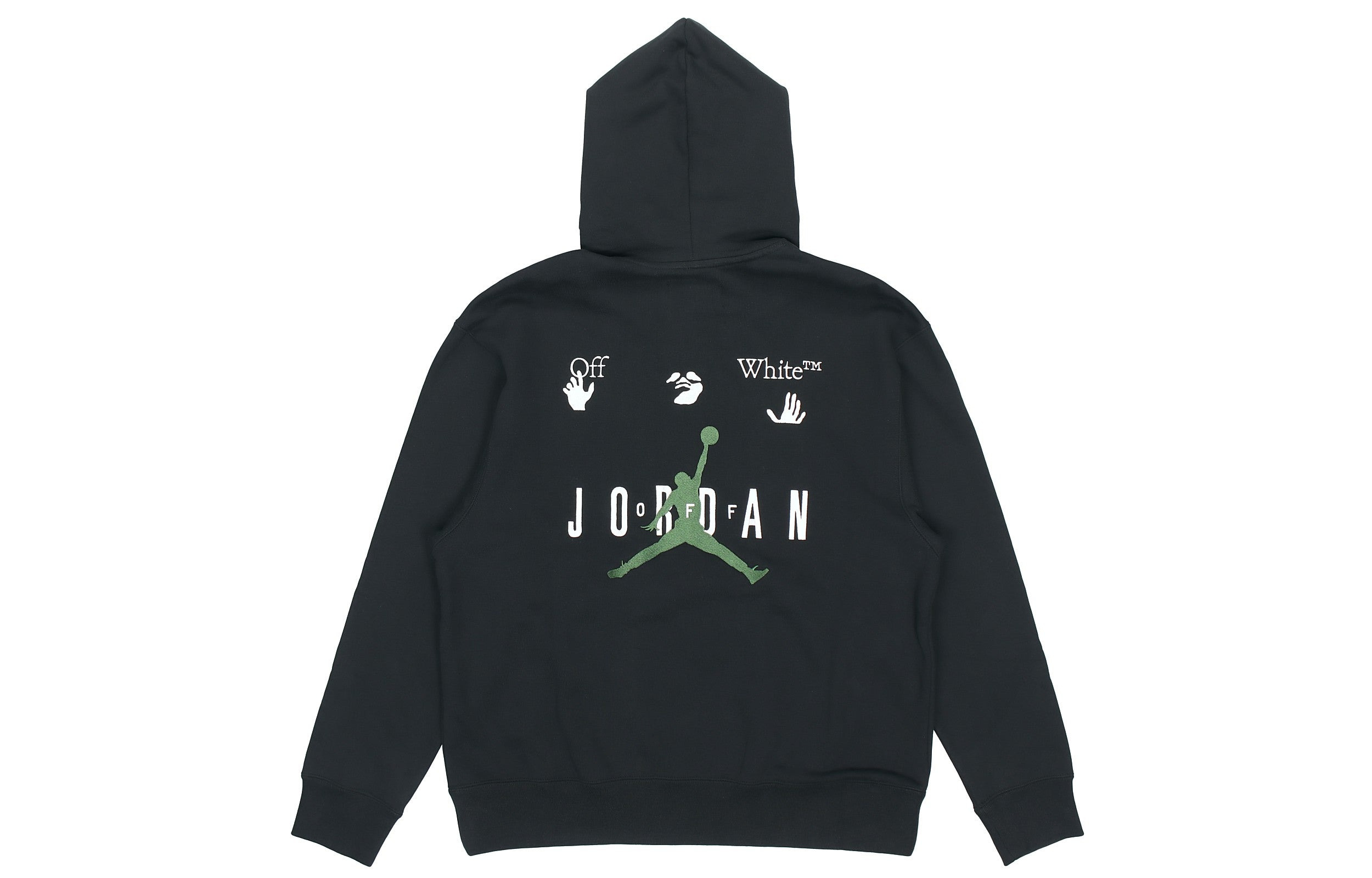 Men's Air Jordan x OFF-WHITE Crossover Logo Embroidered Fleece Stay Warm Pullover Hooded Sports Asia - 2