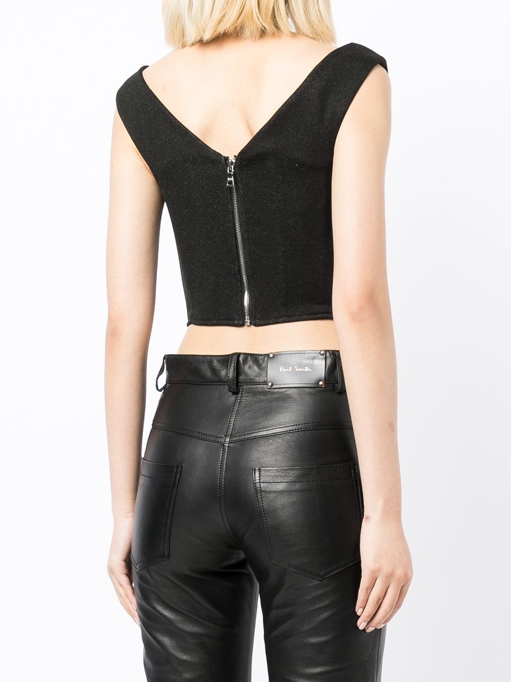 cowl-neck crop top - 4
