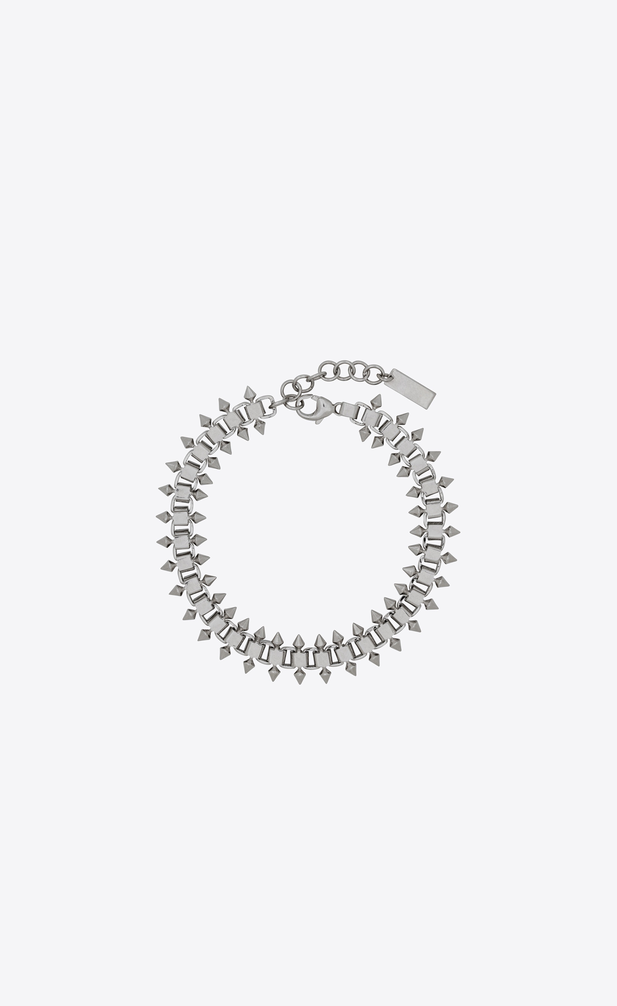 square and spikes chain bracelet in metal - 2