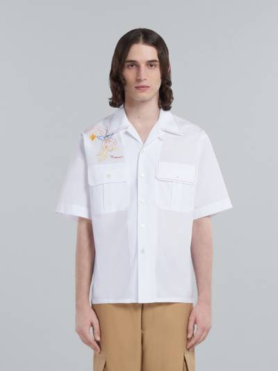 Marni WHITE POPLIN SHIRT WITH EMBROIDERY outlook