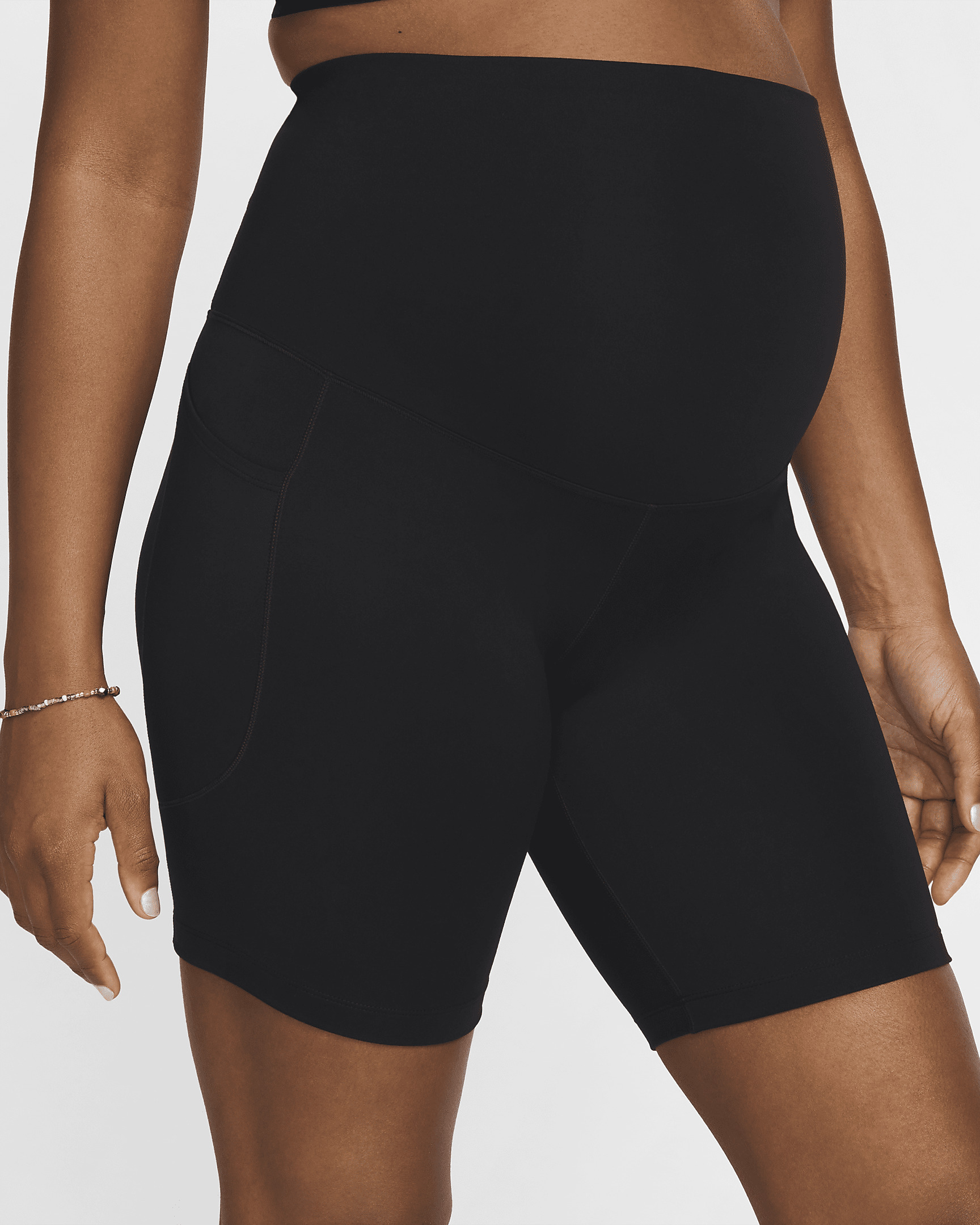 Nike (M) One Women's Dri-FIT High-Waisted 8" Biker Shorts With Pockets (Maternity) - 2