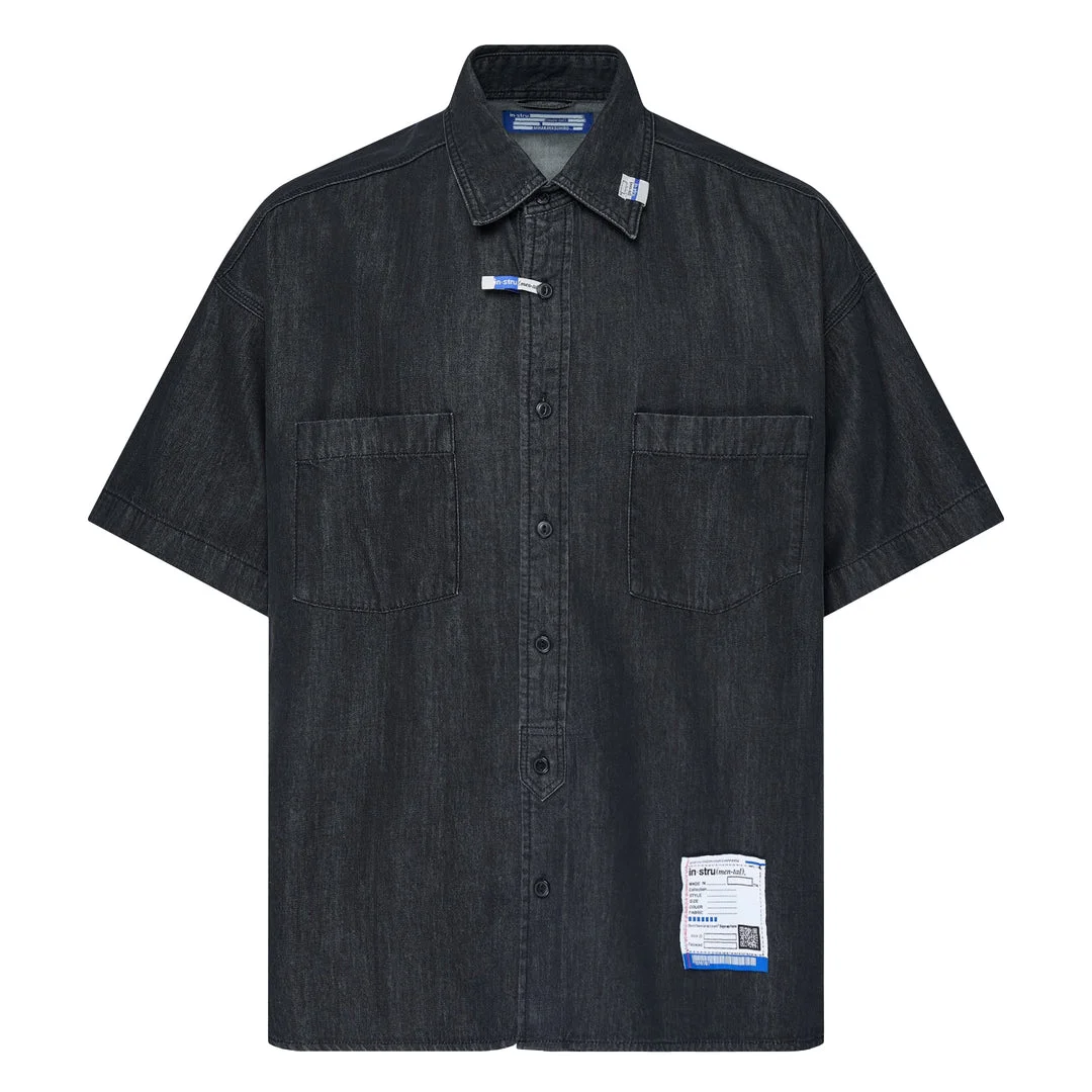 Cotton Tencel Denim Short Sleeve Work Shirt - 1