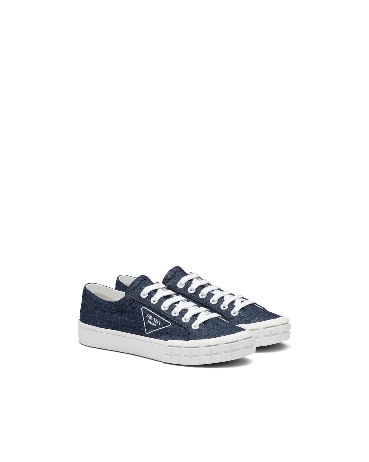 Prada Wheel Cassetta denim sneakers - 1