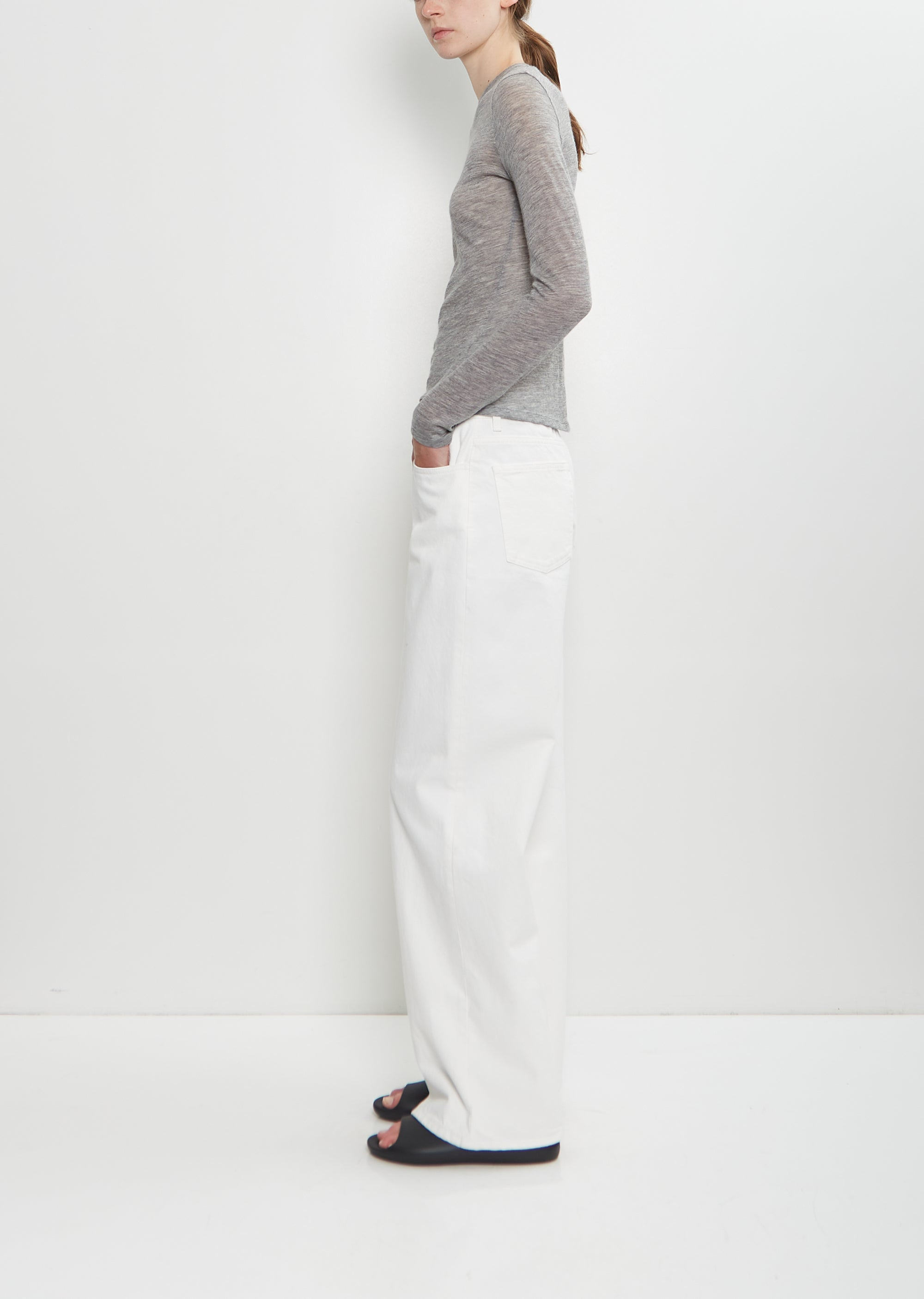 Iverness Cashmere Top — Grey Melange - 2