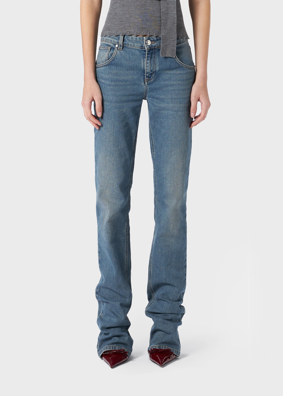 BOOTCUT JEANS IN STONE-WASHED DENIM - 3