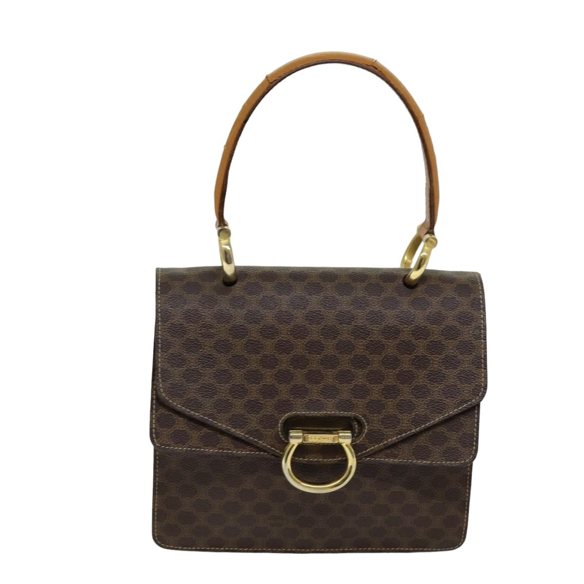 CELINE Macadam Canvas Hand Bag Pvc Brown - 13