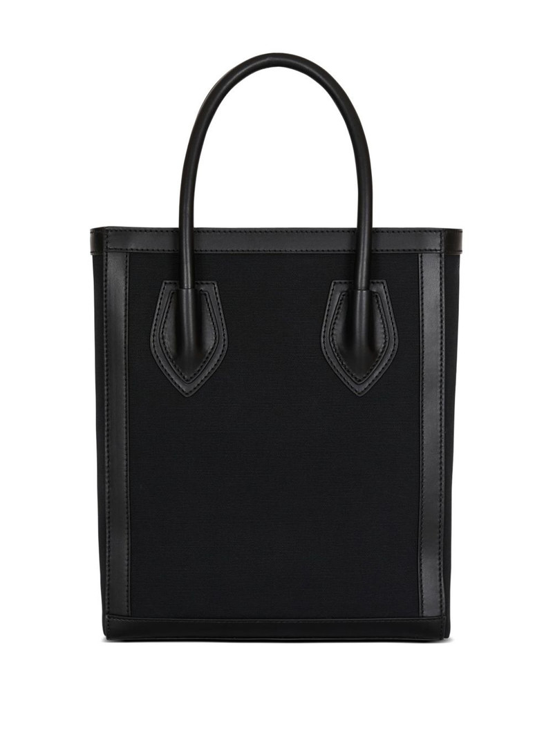 leather-trimmed canvas tote bag 3
