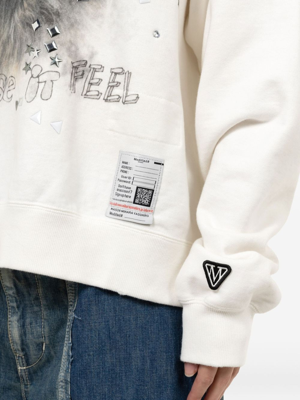 cat-print embellished sweatshirt - 4