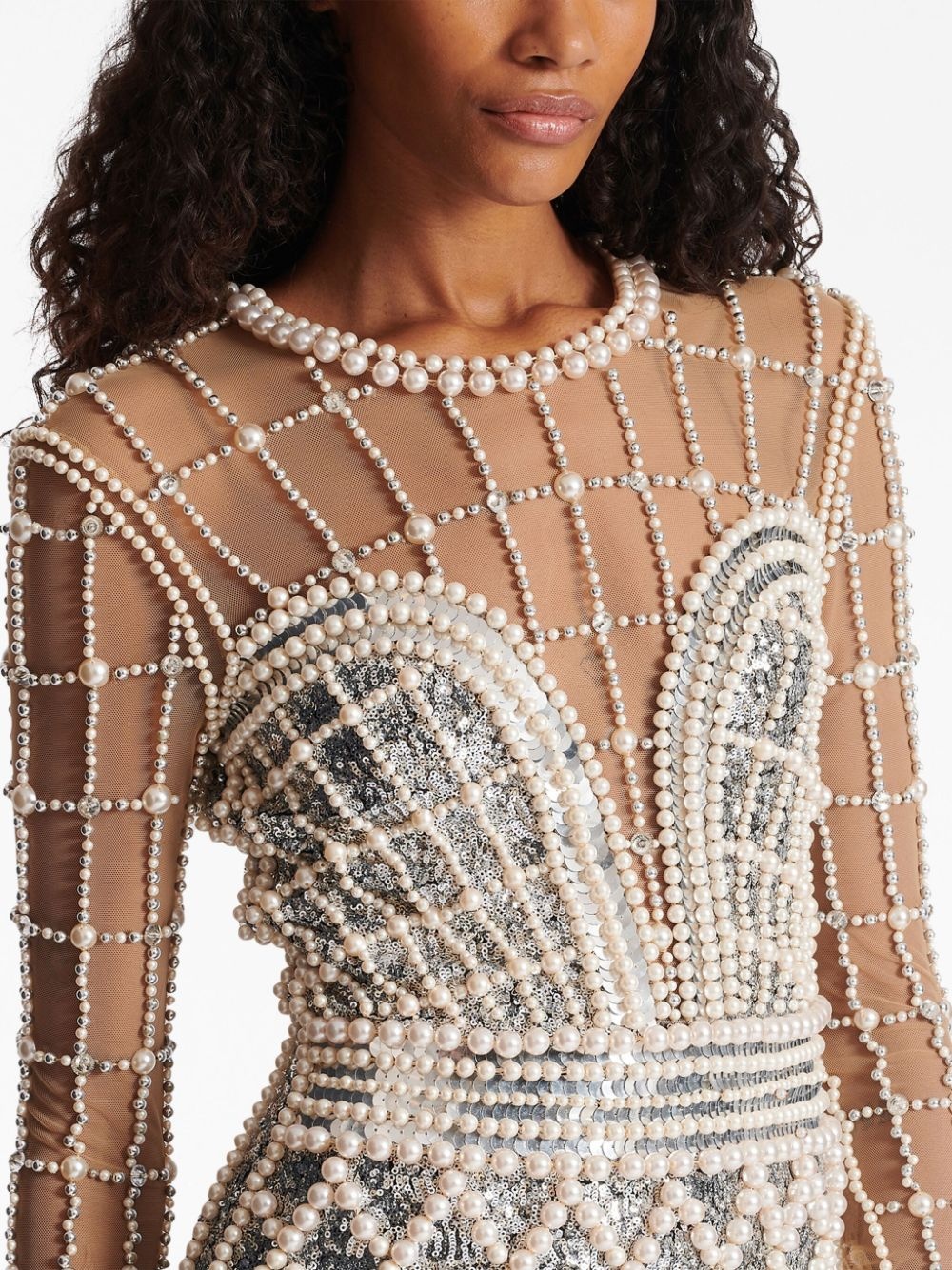 embellished beaded minidress - 5