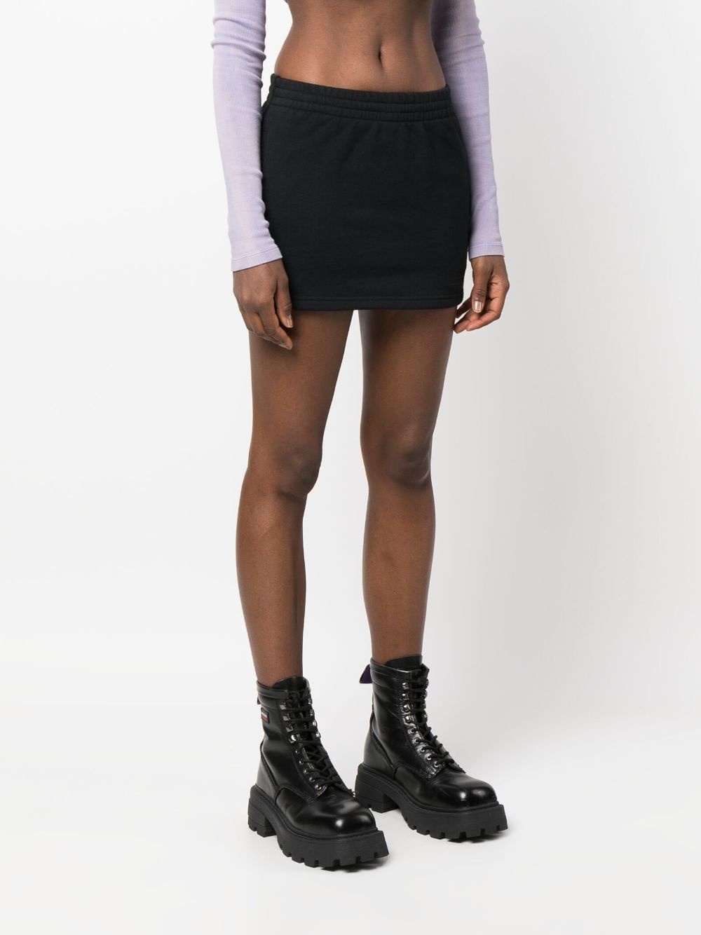 elasticated cotton-blend miniskirt - 3
