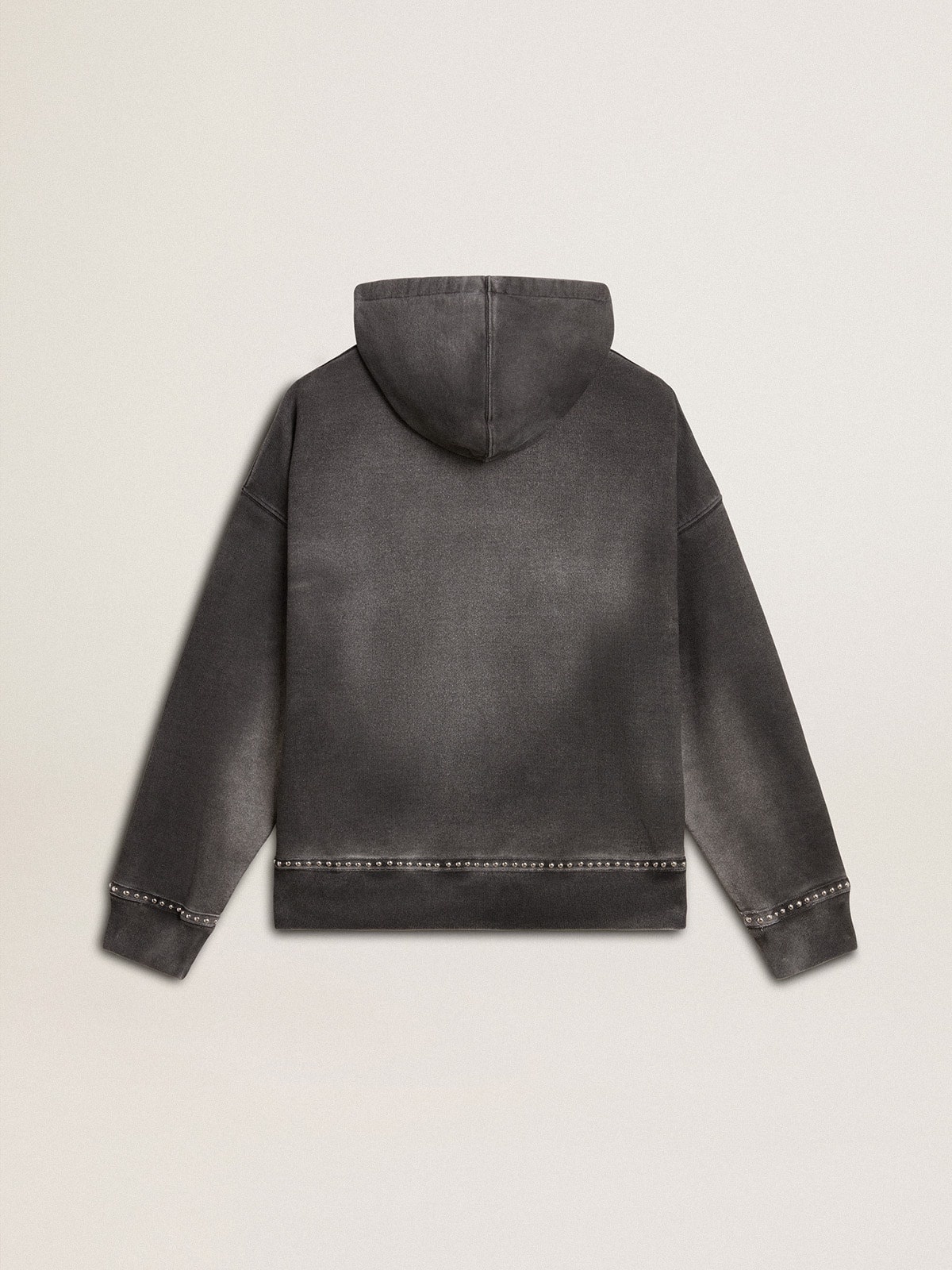 Golden Goose Sprayed effect anthracite sweatshirt with studs