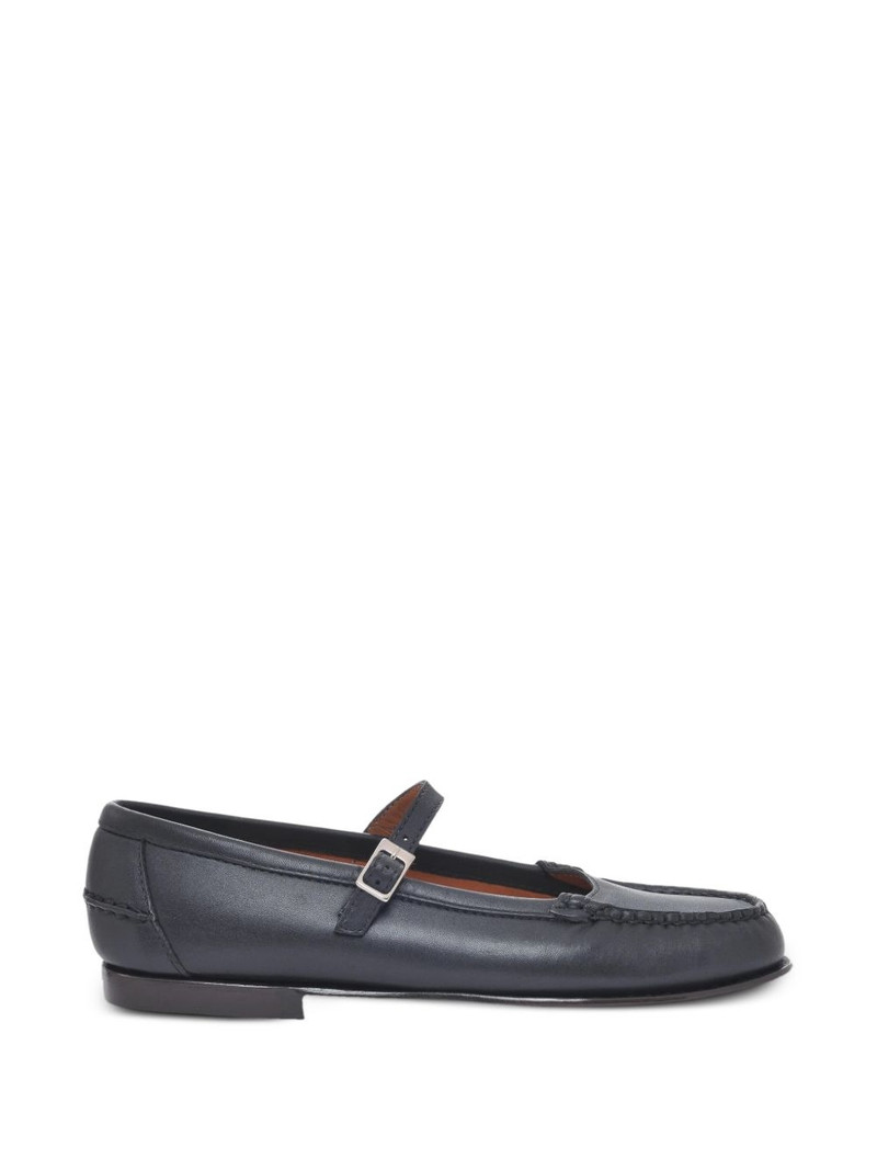 buckle-strap whipstitch ballet flats 1