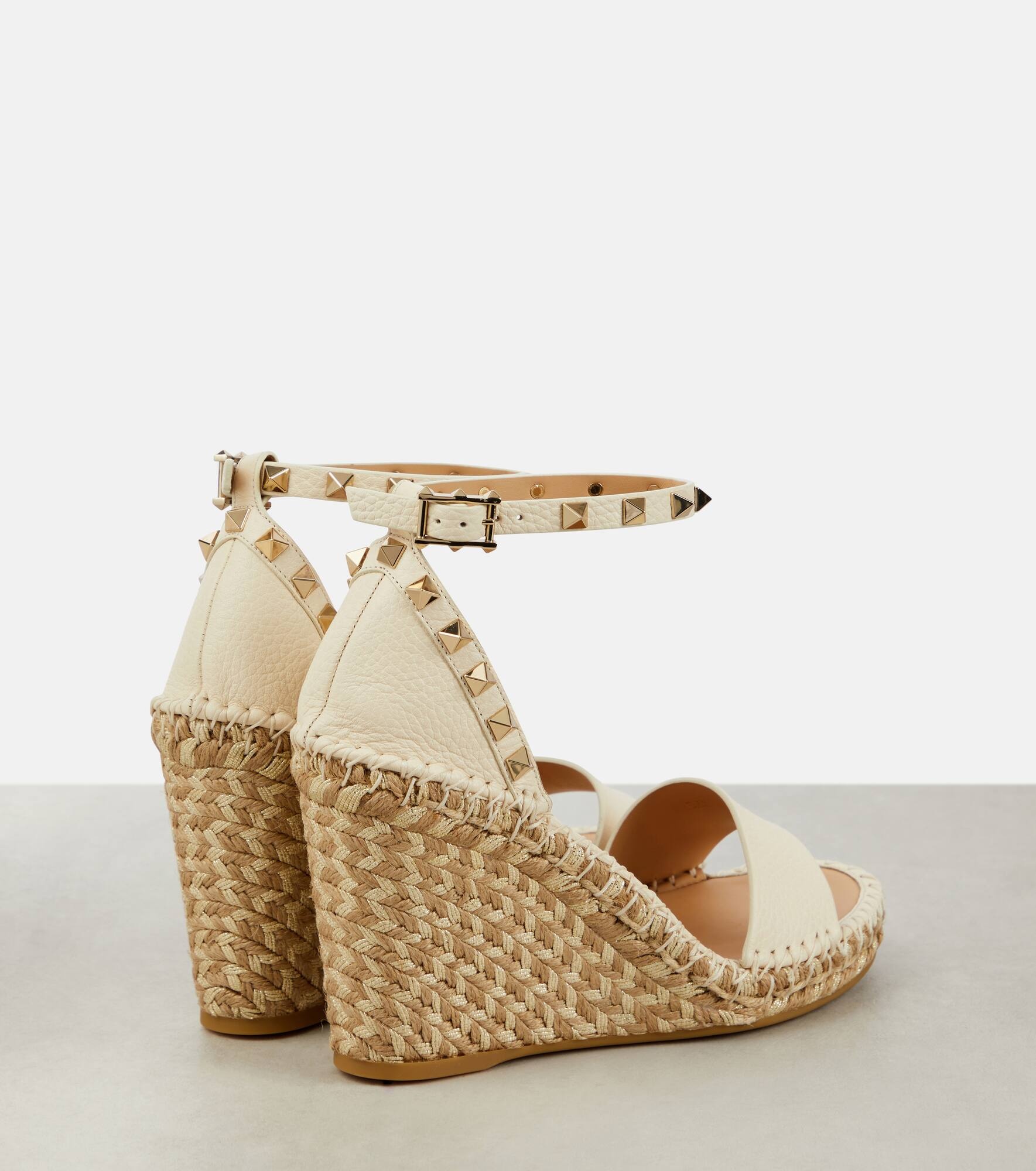 Rockstud 105 leather espadrille wedges - 3