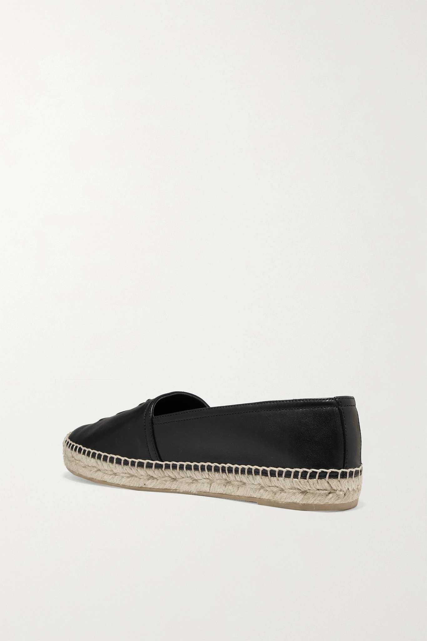 Logo-embossed leather espadrilles - 3