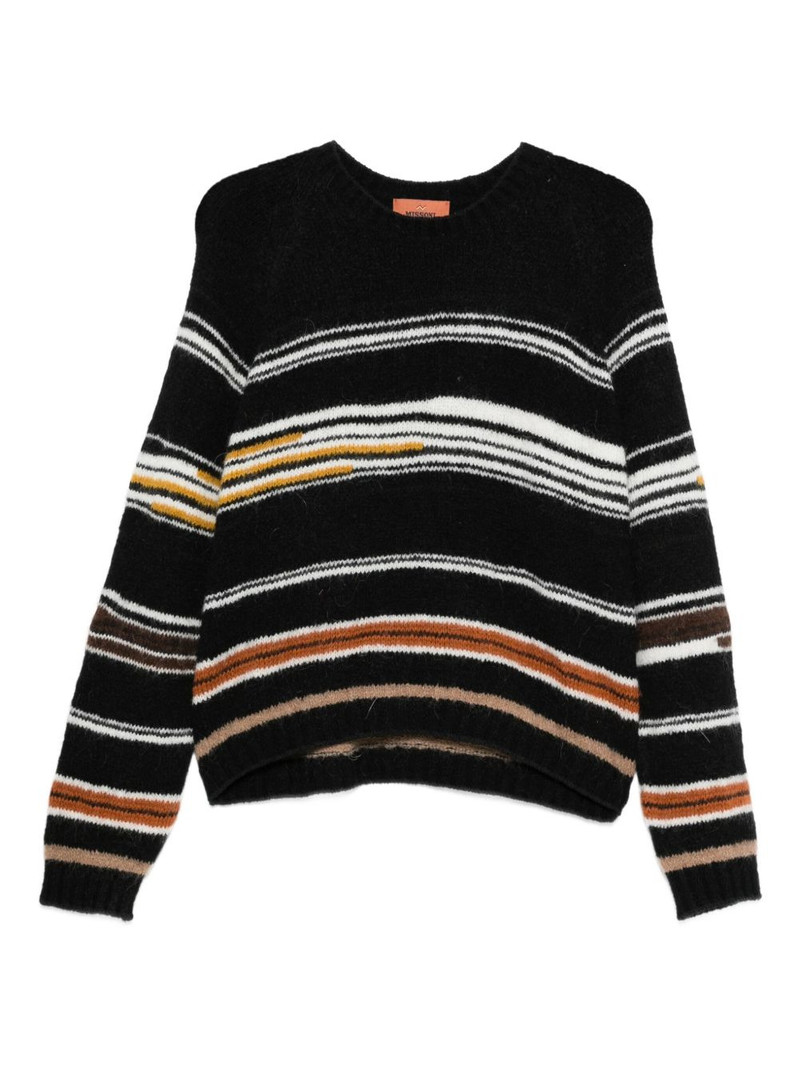 striped crew-neck sweater 1
