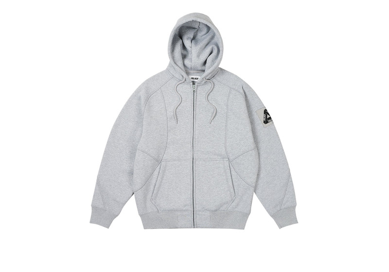 BONDED SHERPA ZIP HOOD GREY MARL - 1