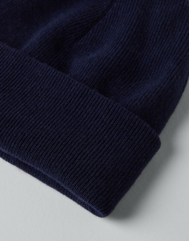 Brunello Cucinelli Cashmere rib knit beanie outlook