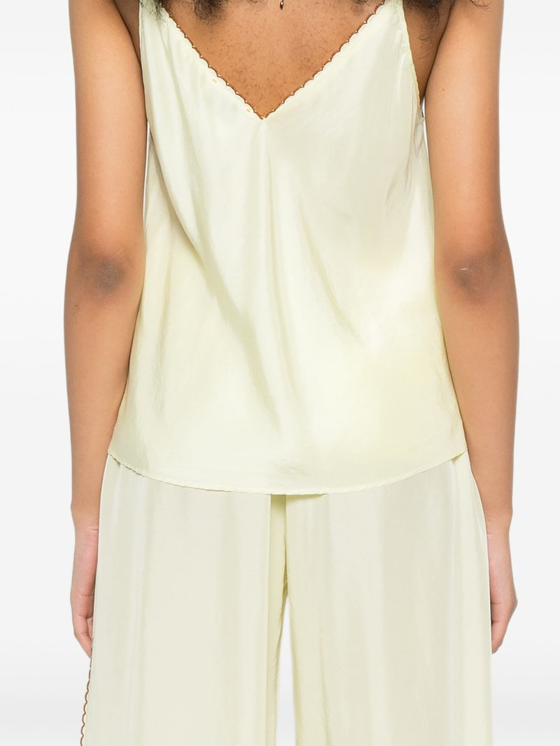 scalloped V-neck top 4