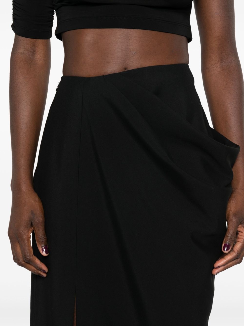 asymmetric high-waisted maxi skirt - 5
