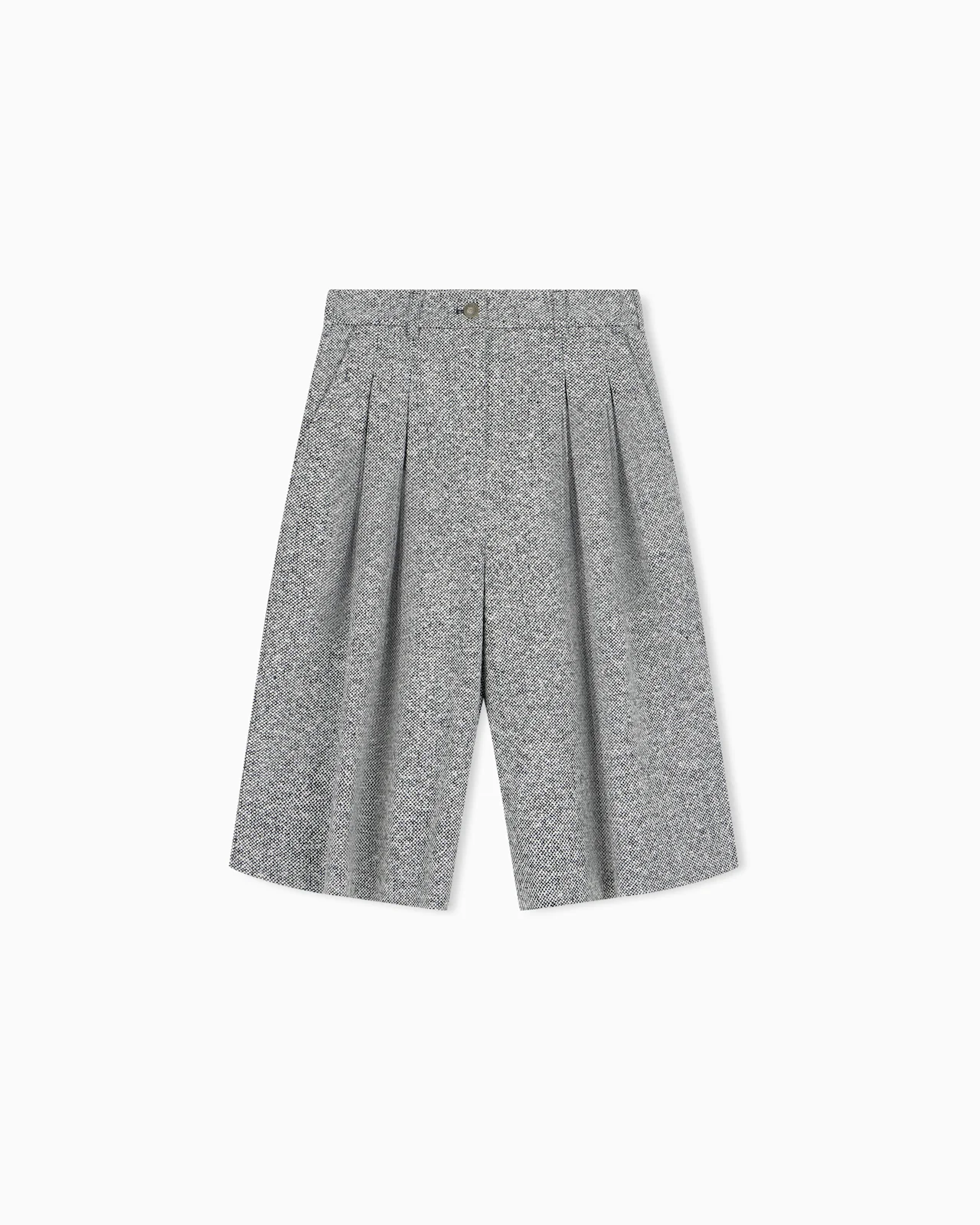 TWEED BERMUDA SHORTS WITH PLEATS - 1