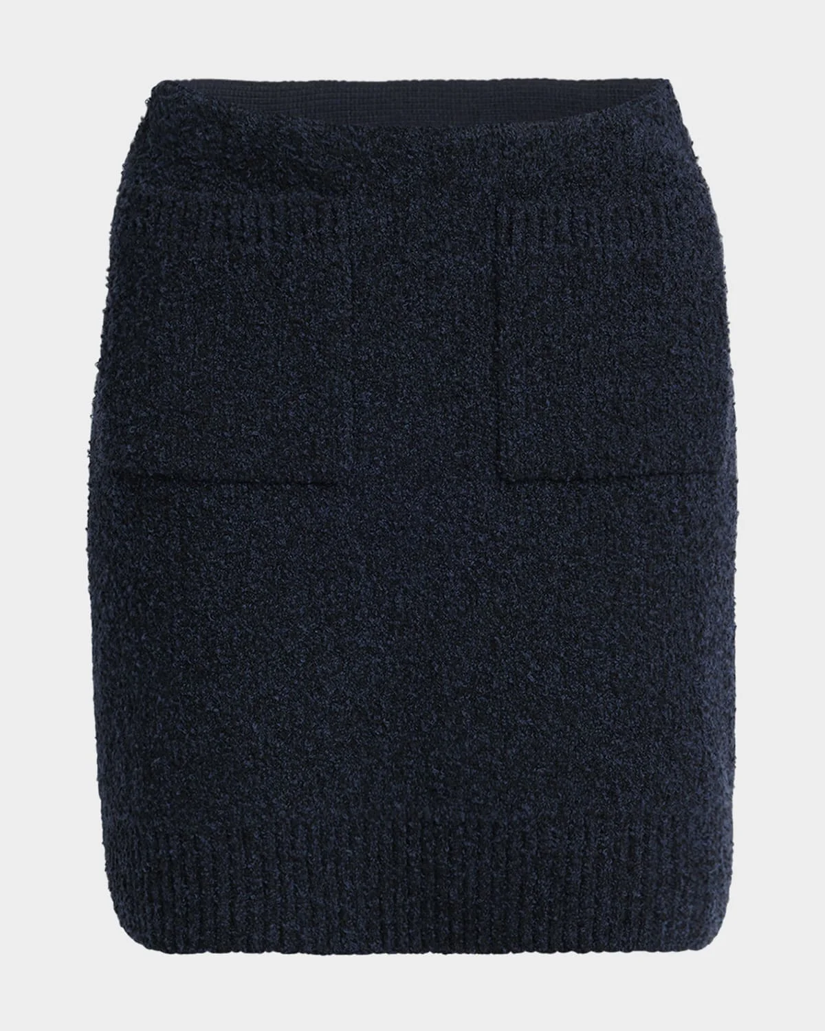 Front-Pockets Boucle Mini Skirt - 1