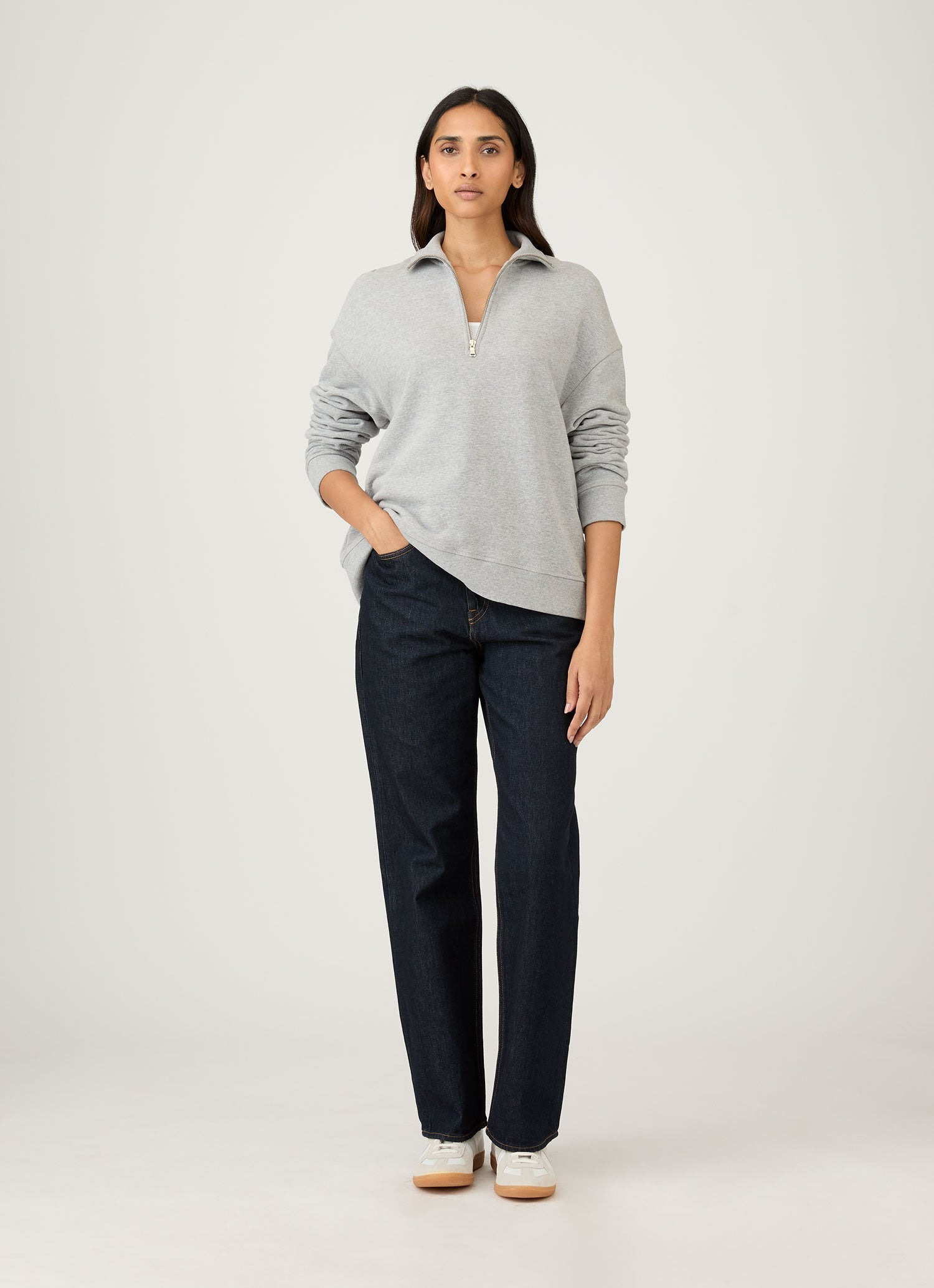 Half Zip Loopback Sweatshirt - 2
