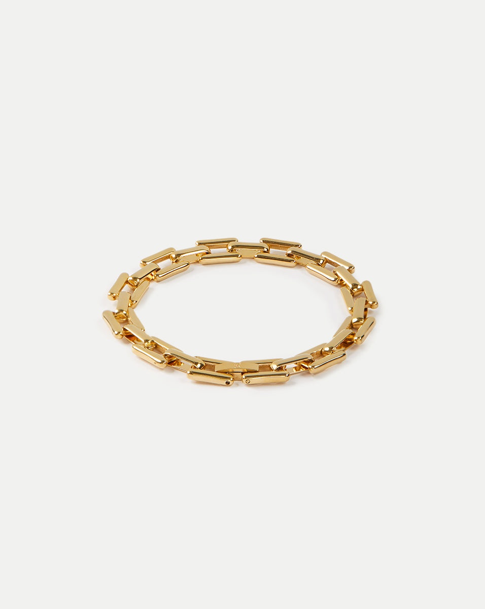 GOLD SQUARE LINK BRACELET - 1