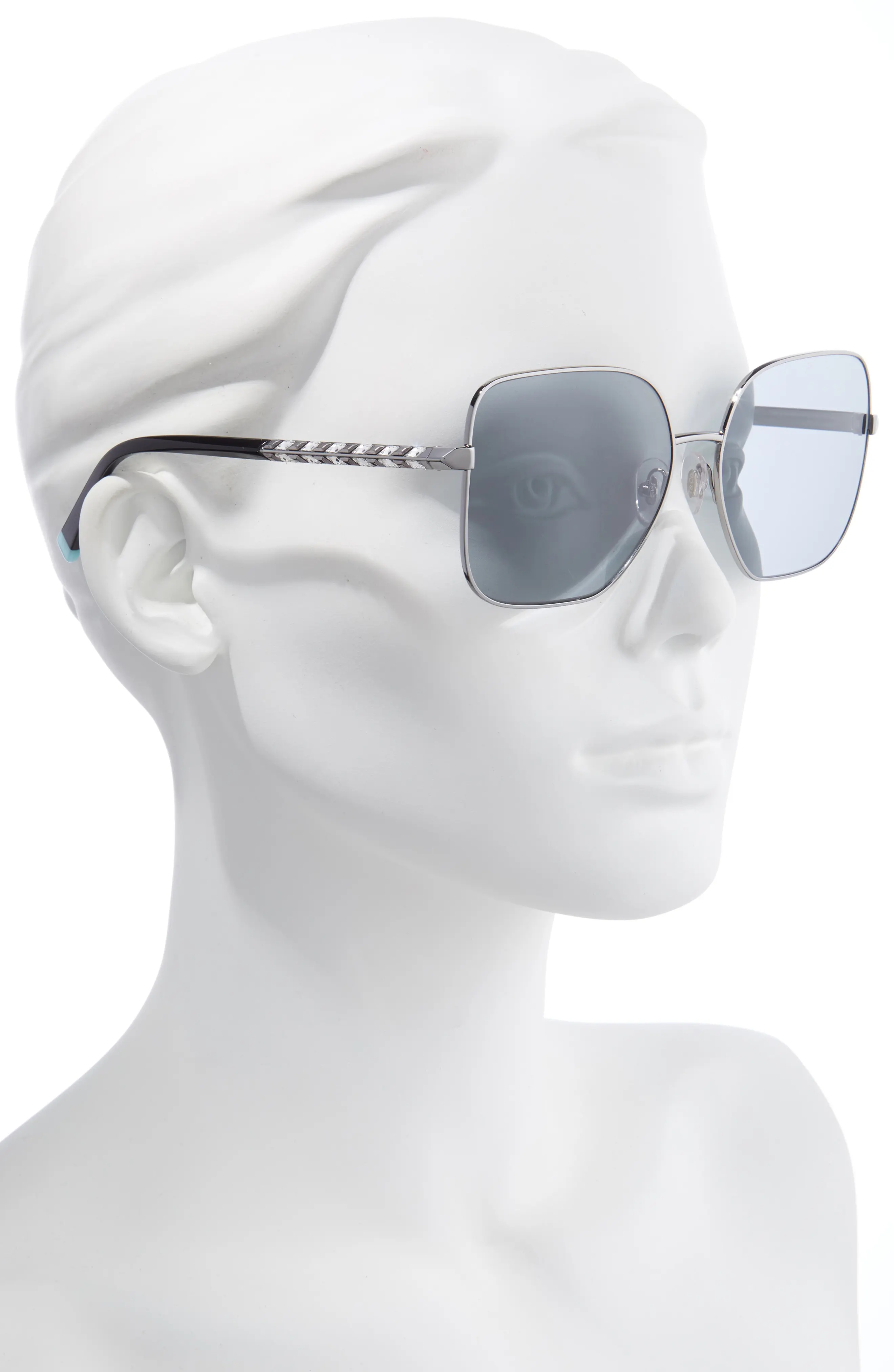 60mm Square Sunglasses in Gunmetal/Grey - 3