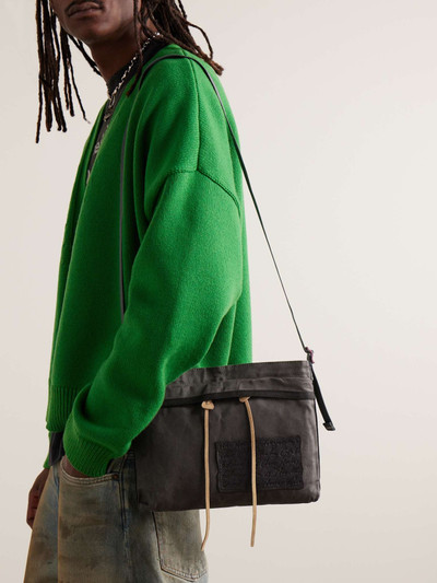 Acne Studios Andemer Leather-Trimmed Appliquéd Coated-Canvas Messenger Bag outlook