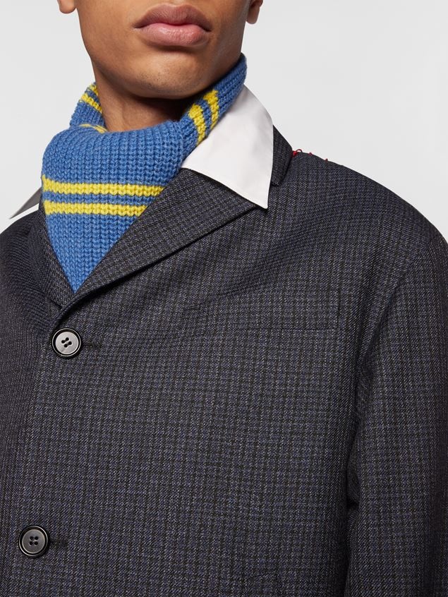 SINGLE-BREASTED WOOL JACKET WITH HOUNDSTOOTH CHECK PATTERN - 4