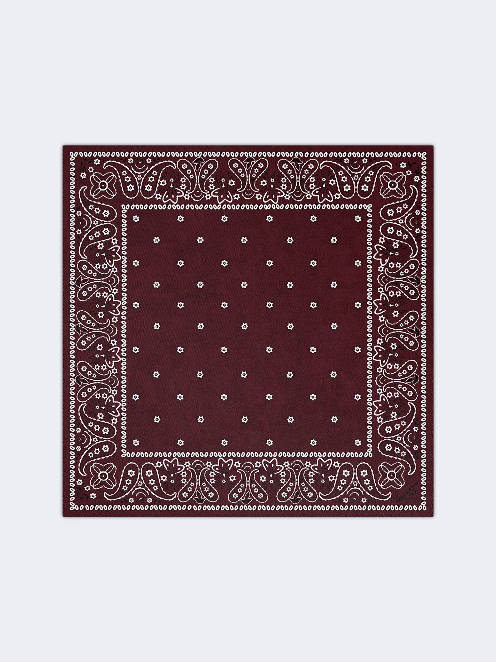 ELODIA Bandanna print silk foulard - BORDEAUX - 1