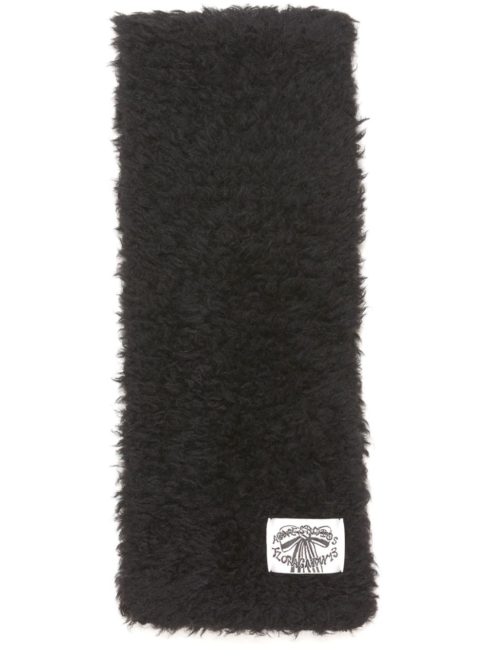 logo-tag faux-fur scarf - 1