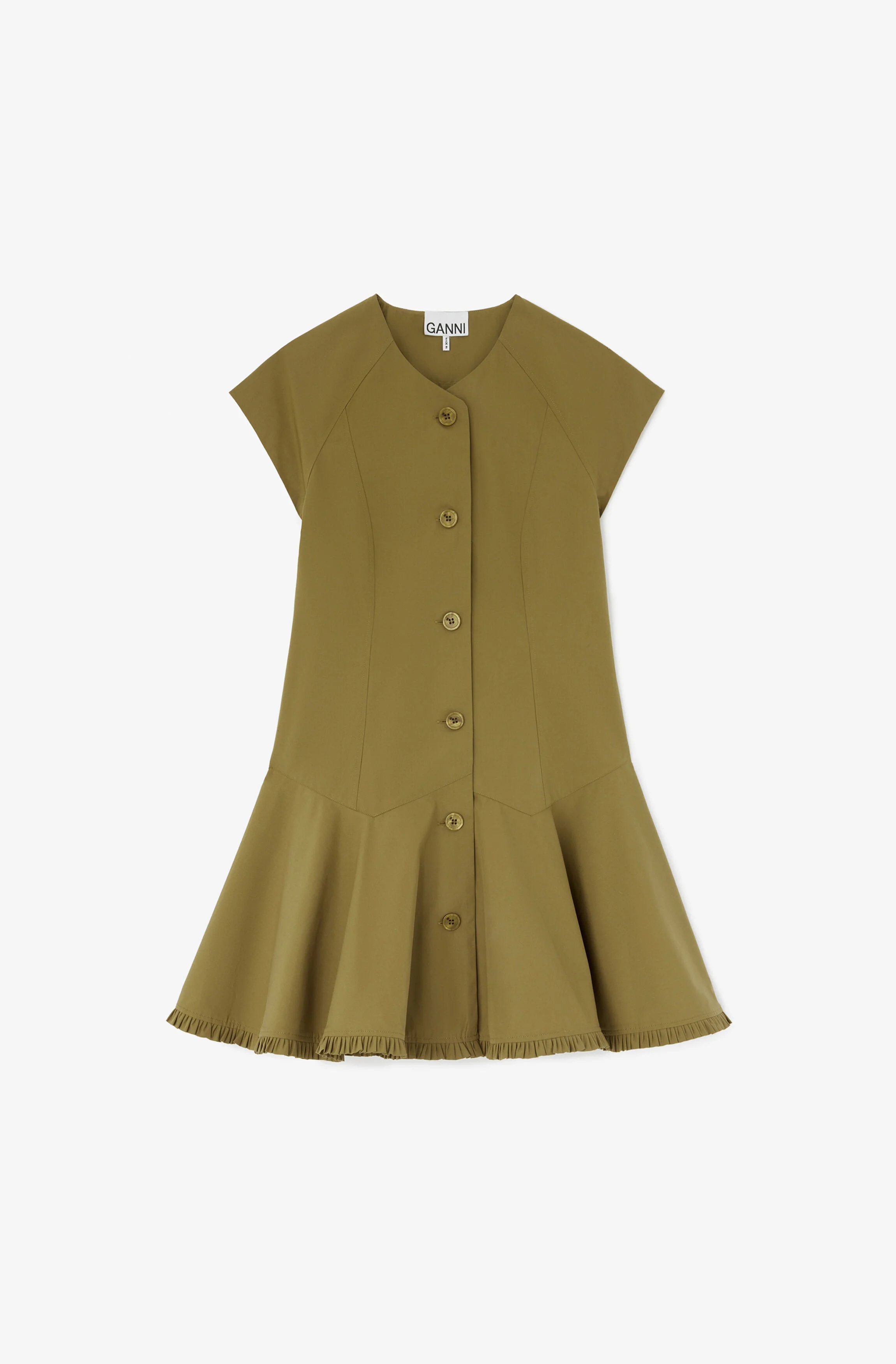 DRESS IN GREEN COTTON - 1