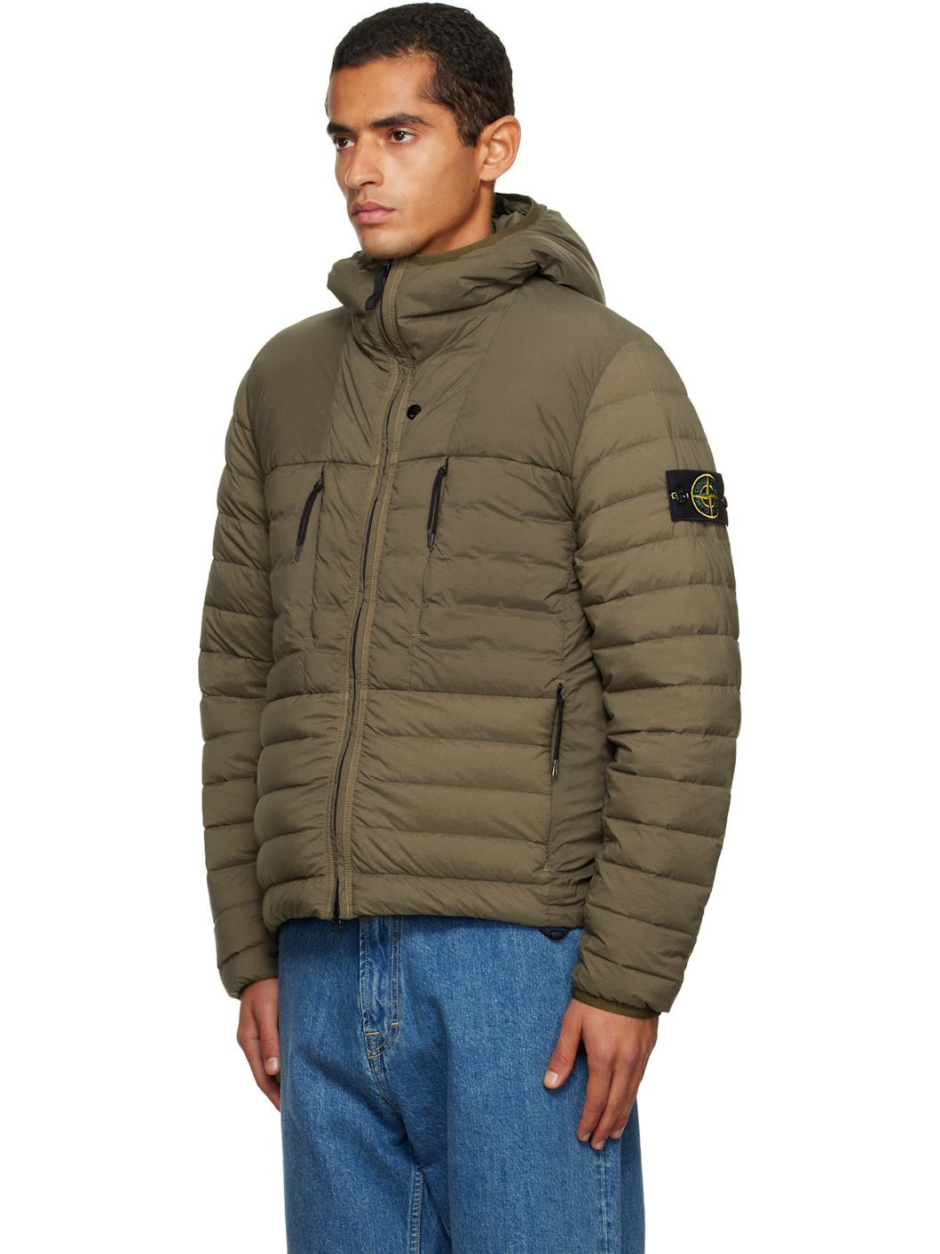 Khaki 4100020 Seamless Tunnel Nylon Down-TC Jacket - 4