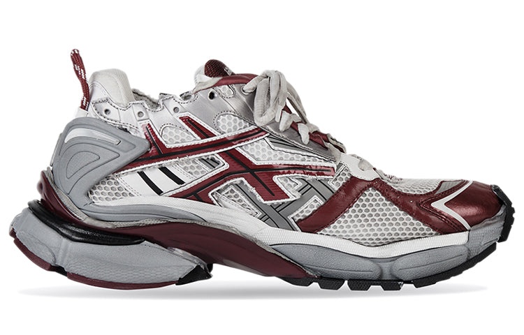 Balenciaga Runner Sneakers 'Burgundy Grey White Mesh and Nylon' 677403W3RB39069 - 2