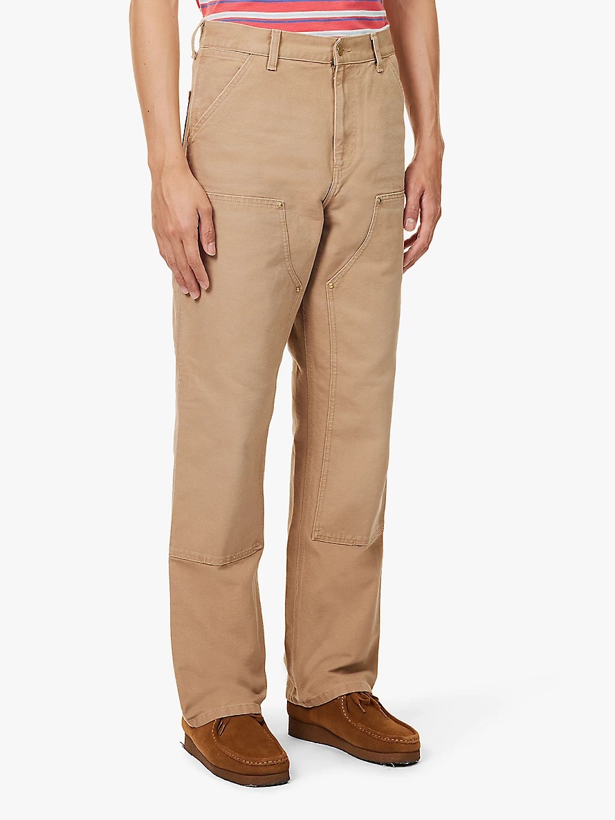 Panelled straight-leg relaxed-fit organic-cotton trousers - 3