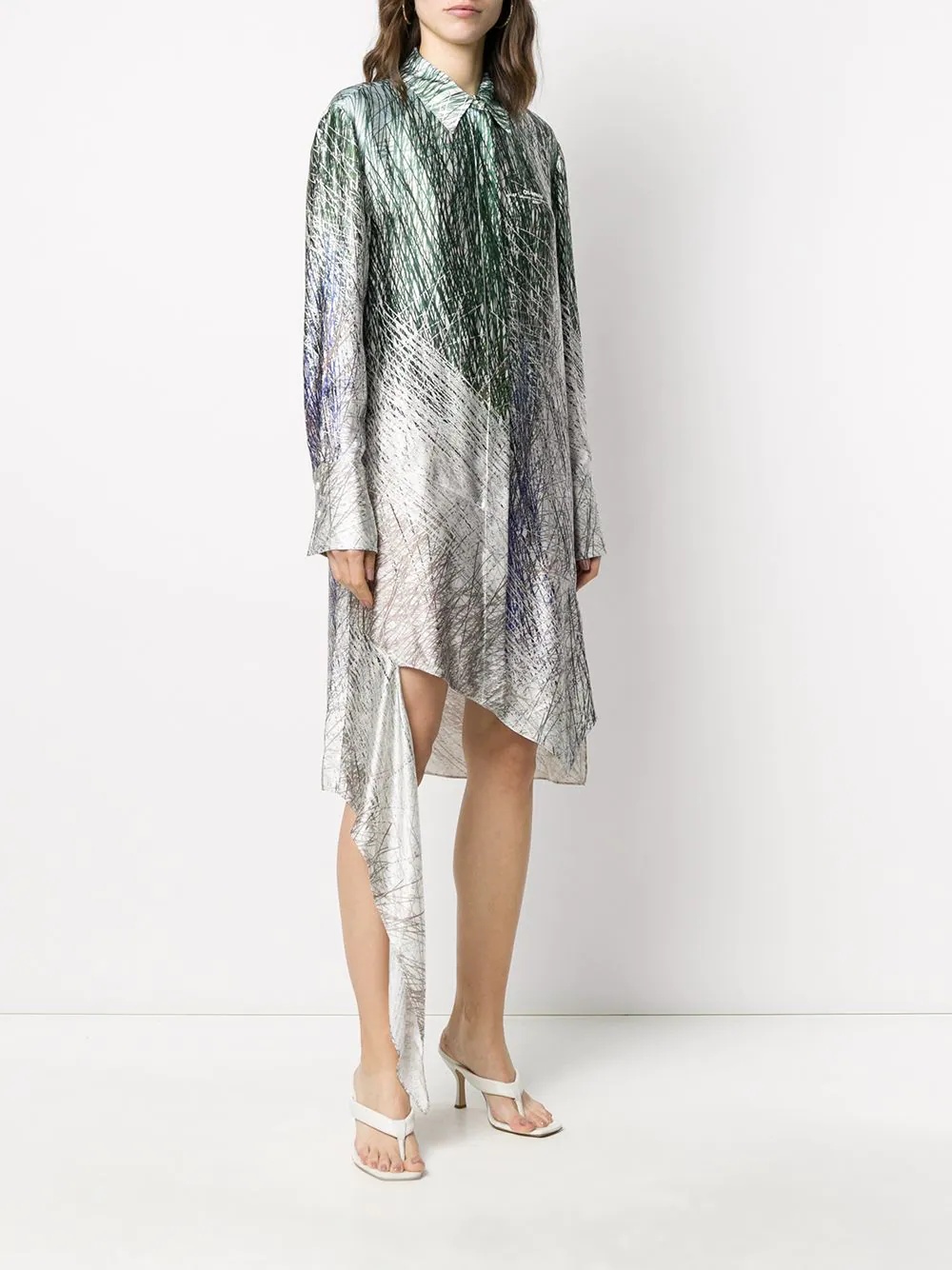 Spiral asymmetric shirt dress - 3