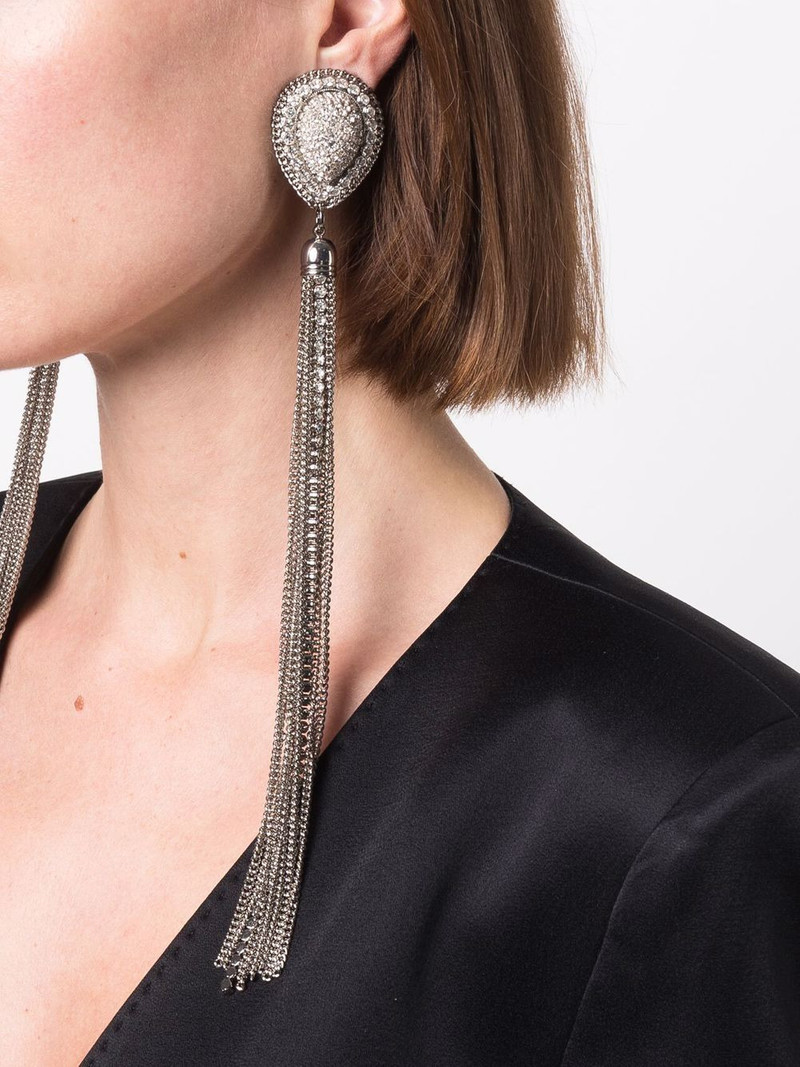Alessandra Rich crystal-embellished drop earrings outlook