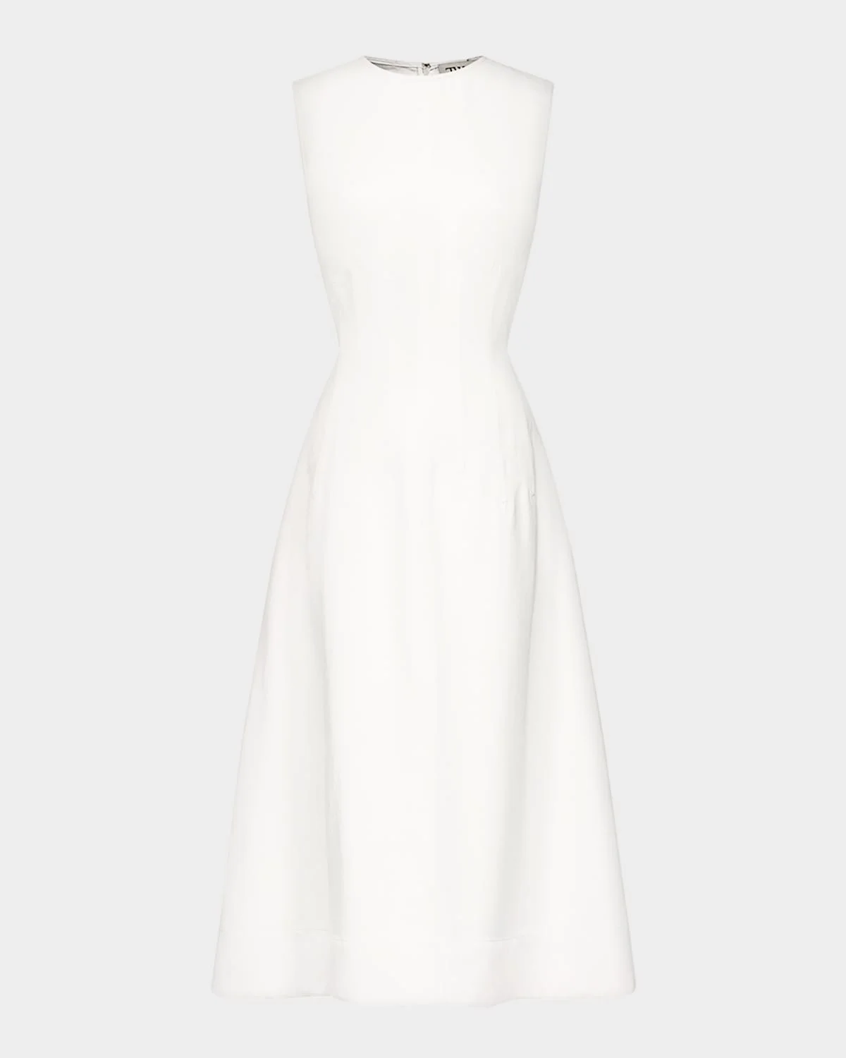 Crewneck Linen-Blend Midi Dress - 1