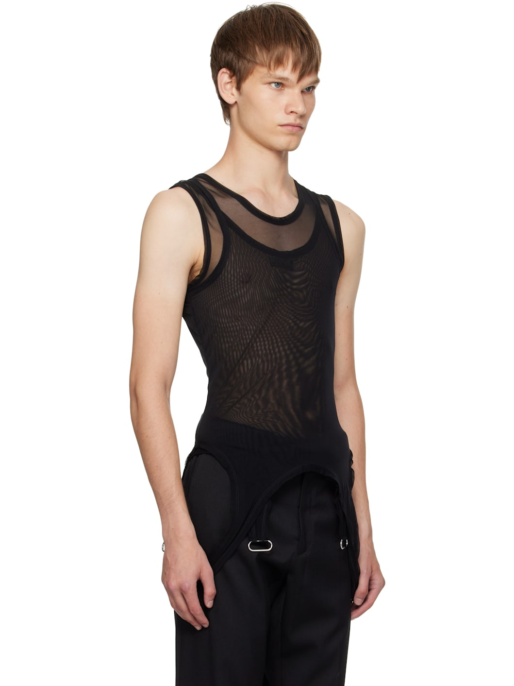 Black Garter Tank Top - 2